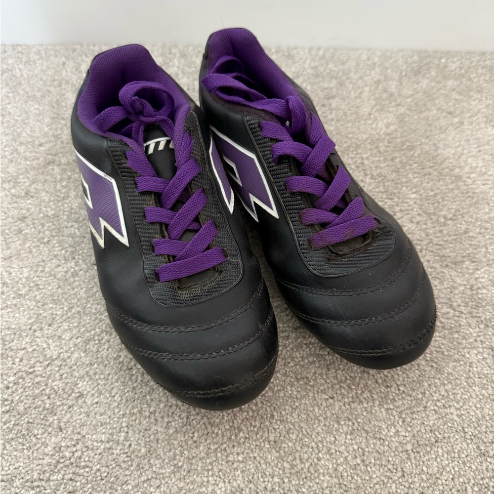 Purple and Black Soccer Shoes cleats size 2 girls